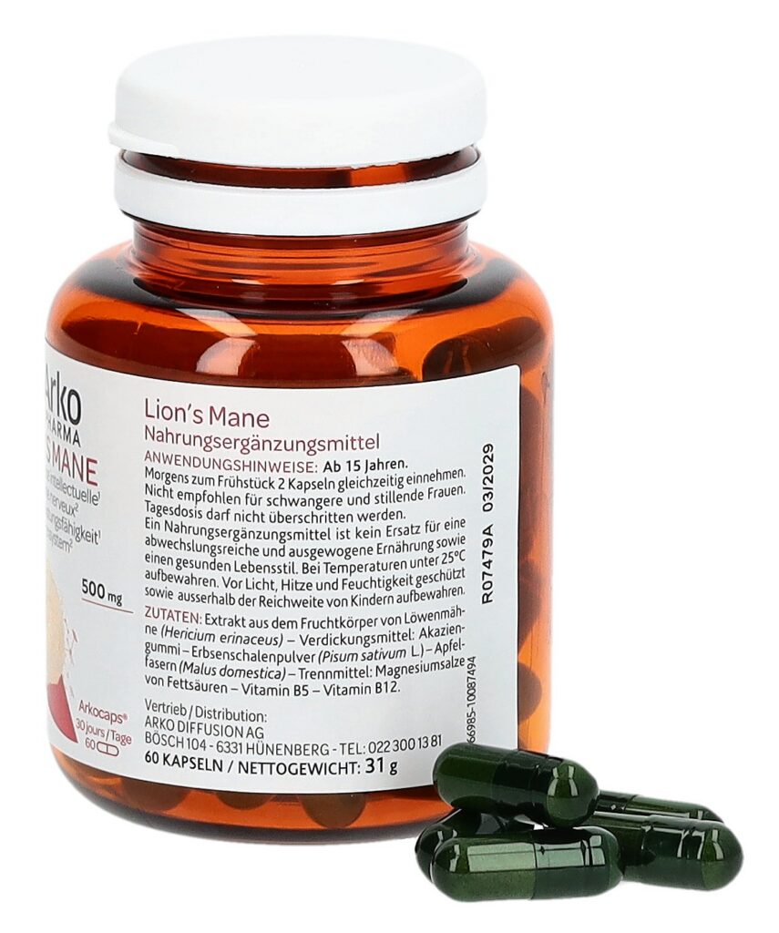 ARKOCAPS lion's mane caps bte 60 pce