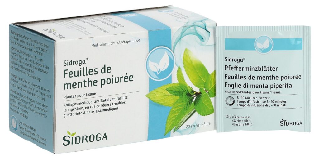 SIDROGA feuilles de menthe poivrée 20 sach 1.5 g