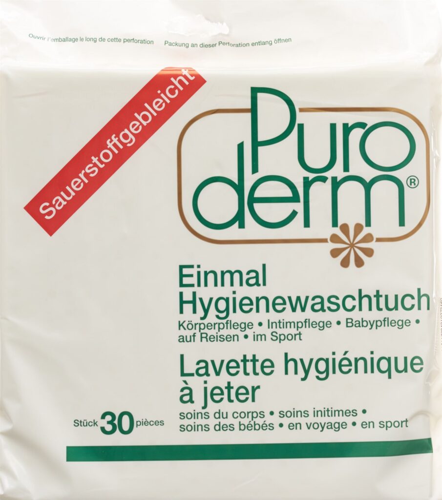 PURODERM lavettes hygiéniques jeter 30 pce