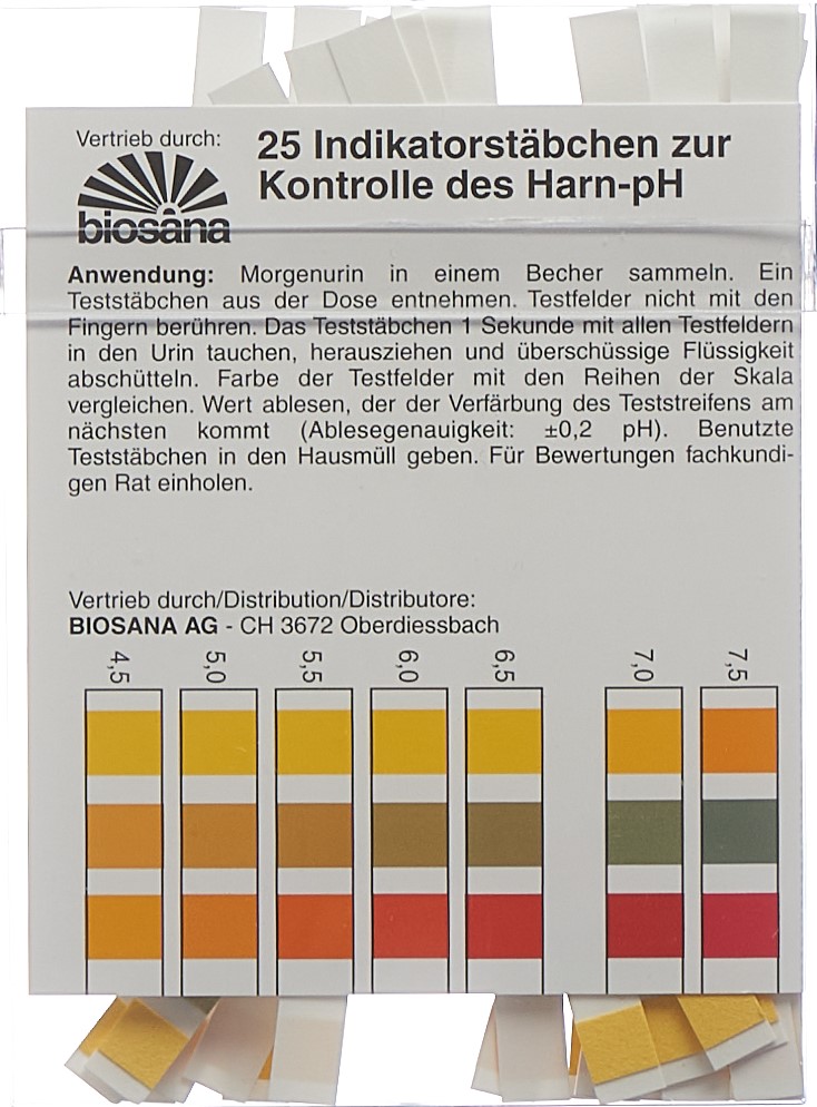 BIOSANA bâtonnets indicateur pH 4.5-9.25 25 pce