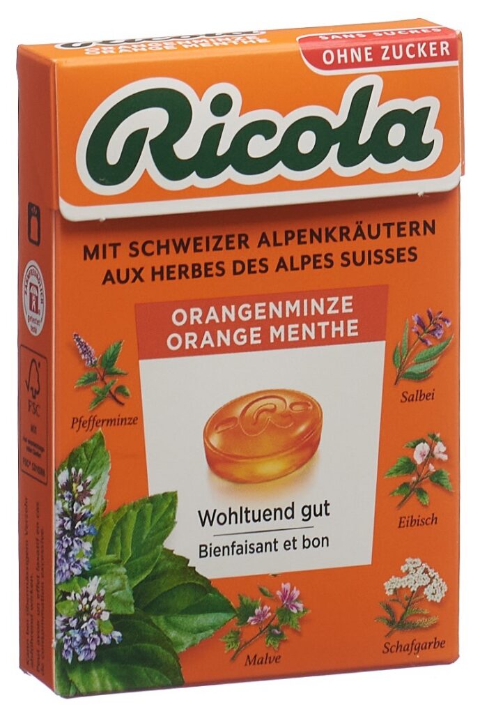 RICOLA Bonbons Orange Minze oZ mS Box 50 g