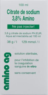 CITRATE SODIUM Amino sol 3.8 % flac 100 ml