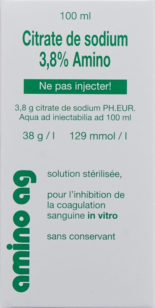 CITRATE SODIUM Amino sol 3.8 % flac 100 ml