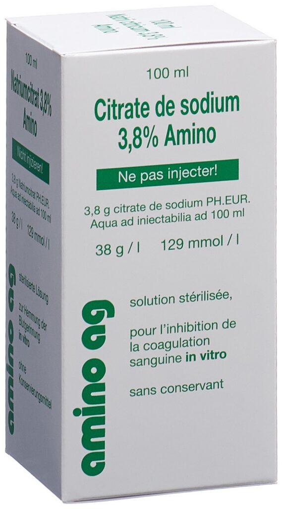 CITRATE SODIUM Amino sol 3.8 % flac 100 ml