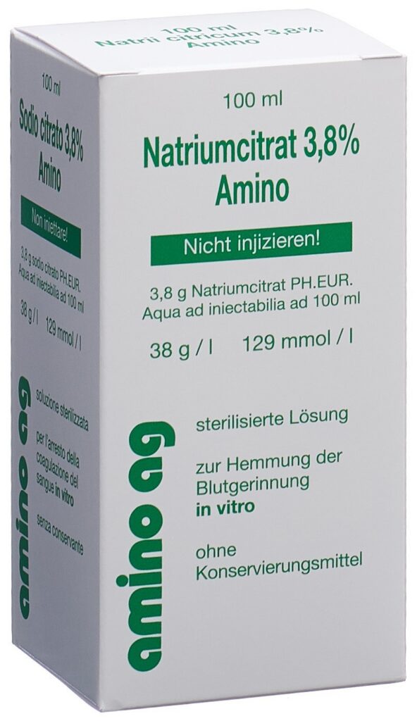 CITRATE SODIUM Amino sol 3.8 % flac 100 ml