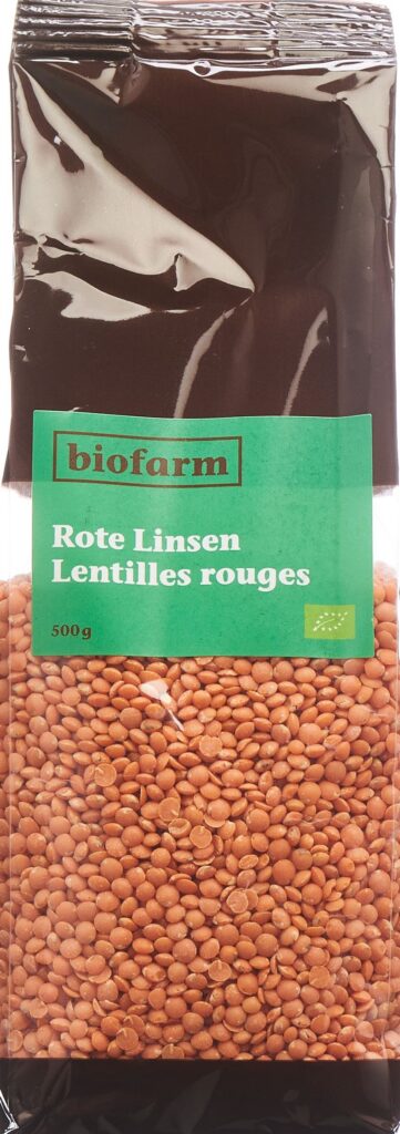 BIOFARM lentilles rouges bourgeon sach 500 g