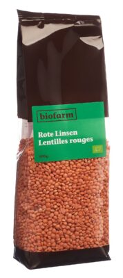 BIOFARM lentilles rouges bourgeon sach 500 g