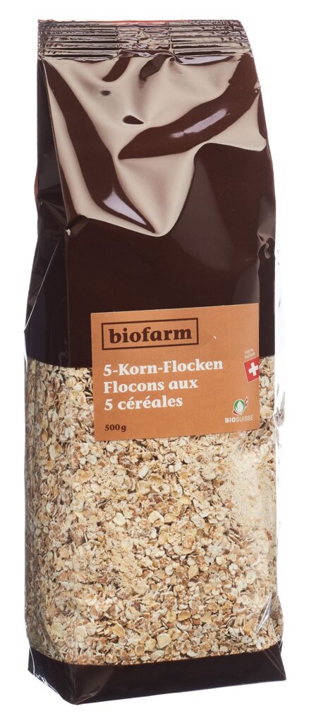 BIOFARM flocons 5 céréales bourgeon sach 500 g