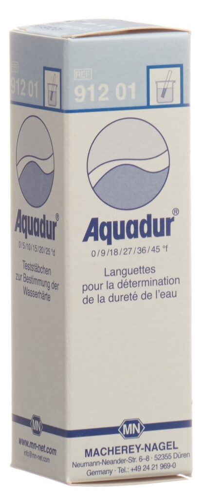 AQUADUR bandelette dureté d'eau 0°d-25°d 100 pce