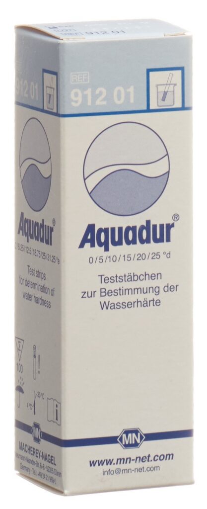 AQUADUR bandelette dureté d'eau 0°d-25°d 100 pce