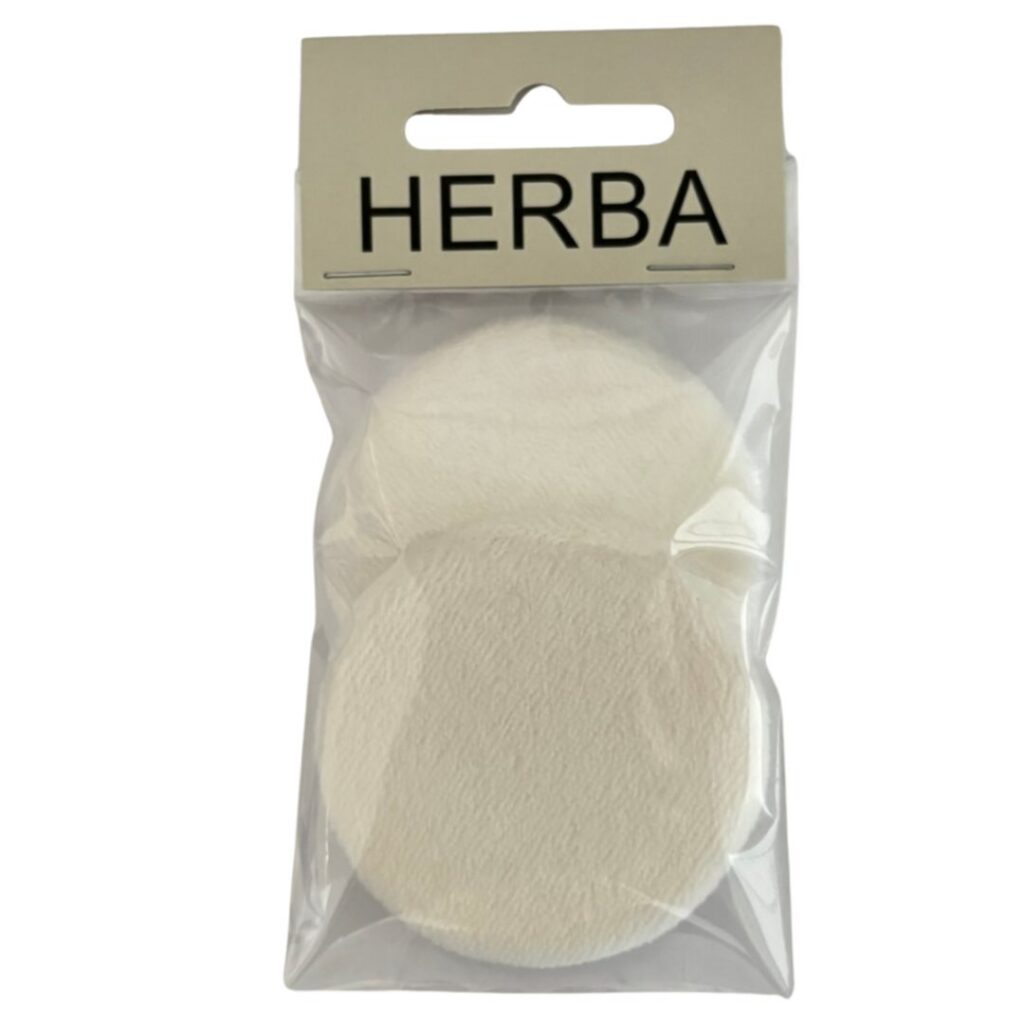 HERBA houpettes rondes blanches 2 pce
