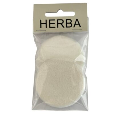 HERBA houpettes rondes blanches 2 pce
