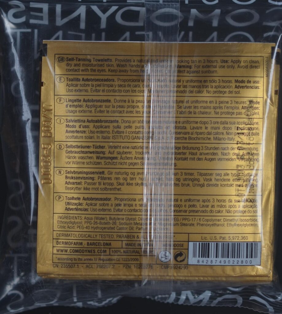 COMODYNES self tanning lingettes 8 pce