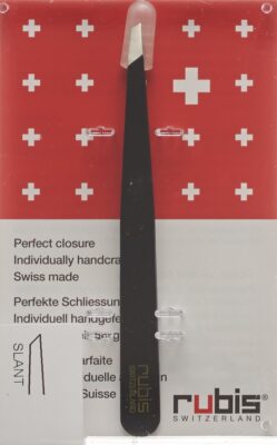 RUBIS pincette biseautée noire inox