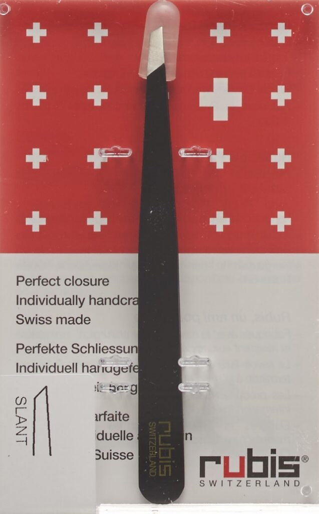 RUBIS pincette biseautée noire inox