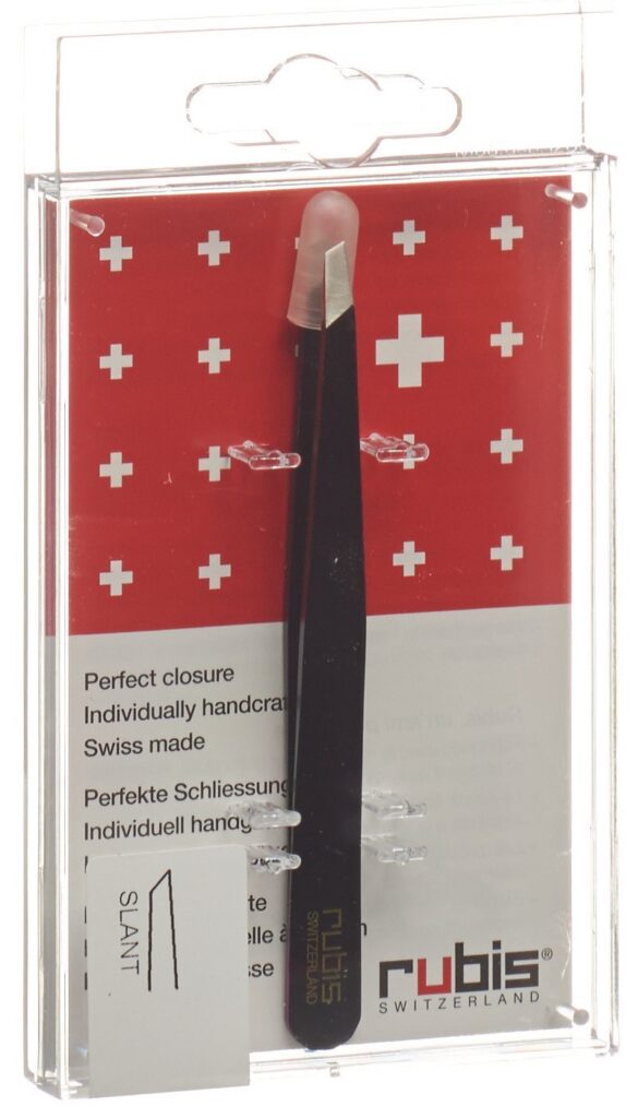 RUBIS pincette biseautée noire inox