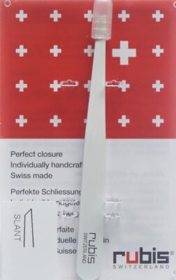 RUBIS pincette biseautée blanche inox