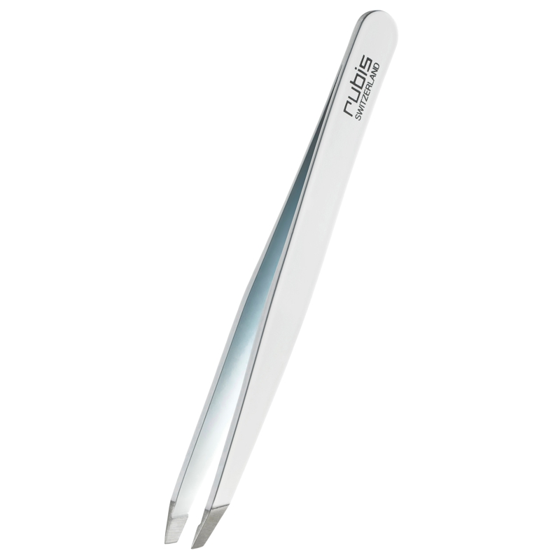 RUBIS pincette biseautée blanche inox