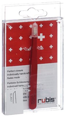 RUBIS pincette biseautée rouge inox