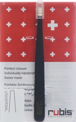 RUBIS pincette droite noire inox