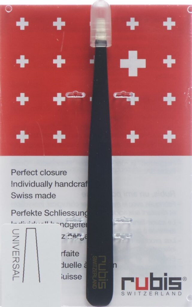 RUBIS pincette droite noire inox