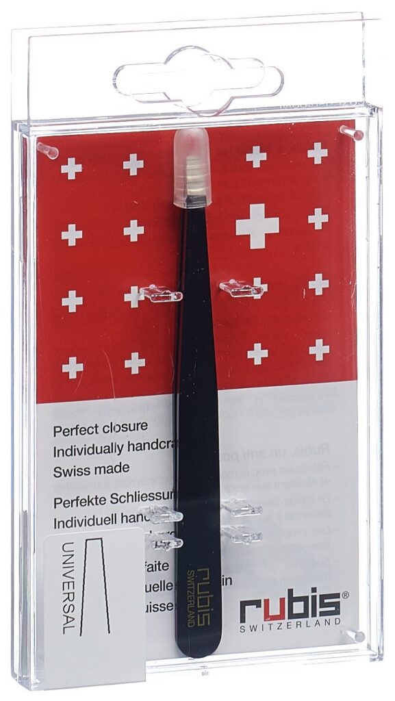 RUBIS pincette droite noire inox