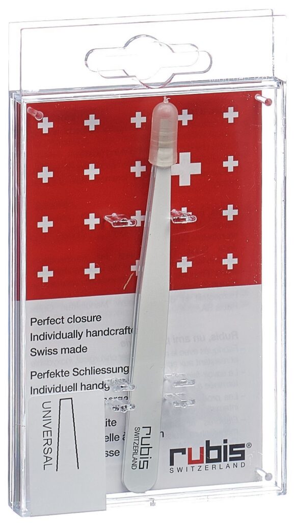 RUBIS pincette droite blanche inox