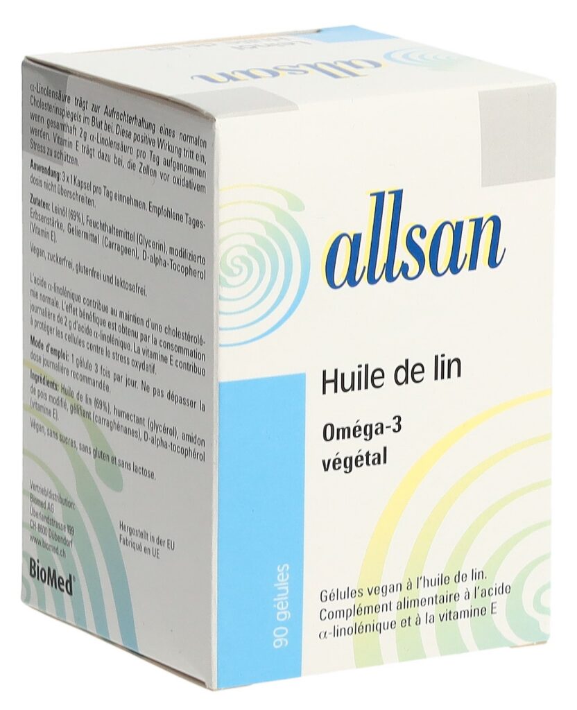 ALLSAN huile de lin végétales caps moll 90 pce