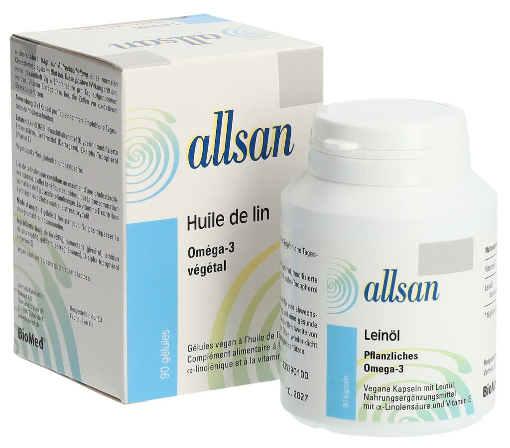 ALLSAN huile de lin végétales caps moll 90 pce