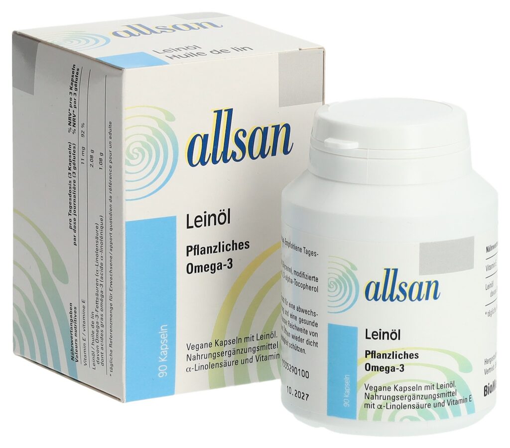 ALLSAN huile de lin végétales caps moll 90 pce