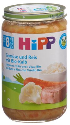 HIPP légumes et riz avec veau 8m bio verre 220 g