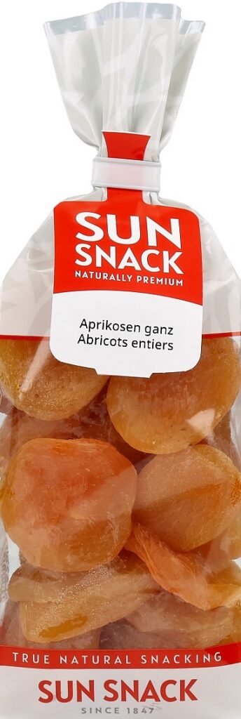 SUN SNACK abricots entiers dénoyautés sach 275 g