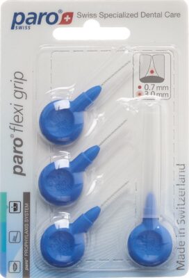 PARO Flexi Grip 3mm x-fin bleu cylindrique 4 pce