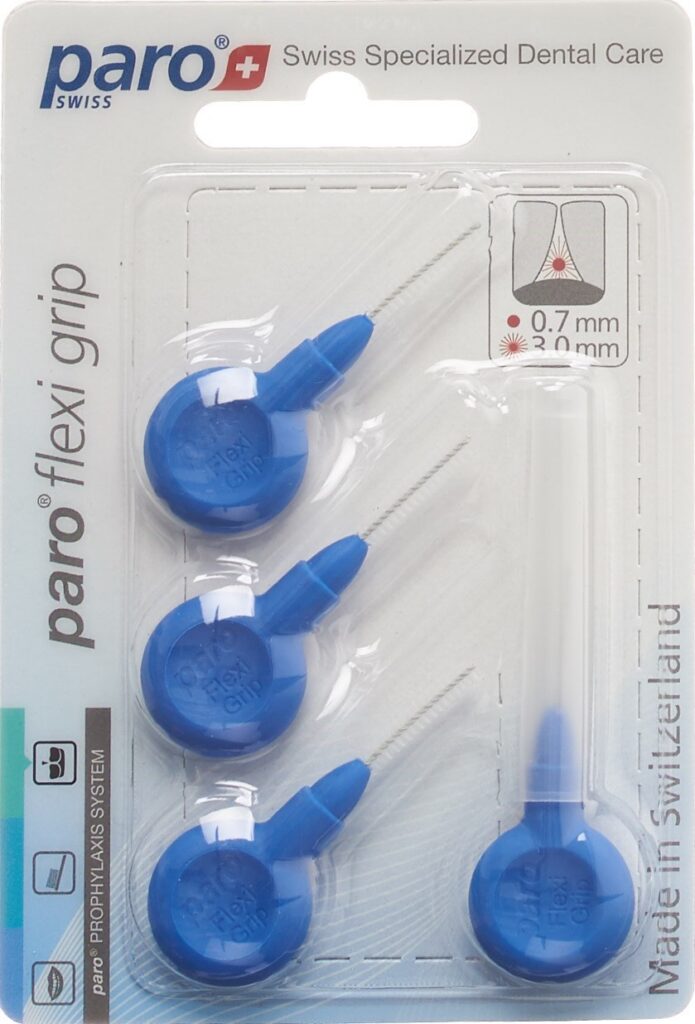 PARO Flexi Grip 3mm x-fin bleu cylindrique 4 pce