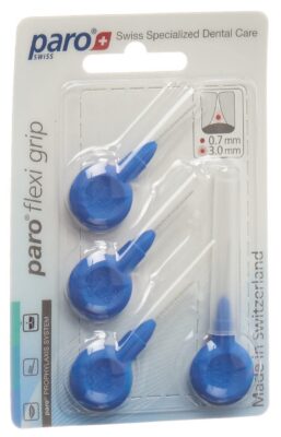 PARO Flexi Grip 3mm x-fin bleu cylindrique 4 pce
