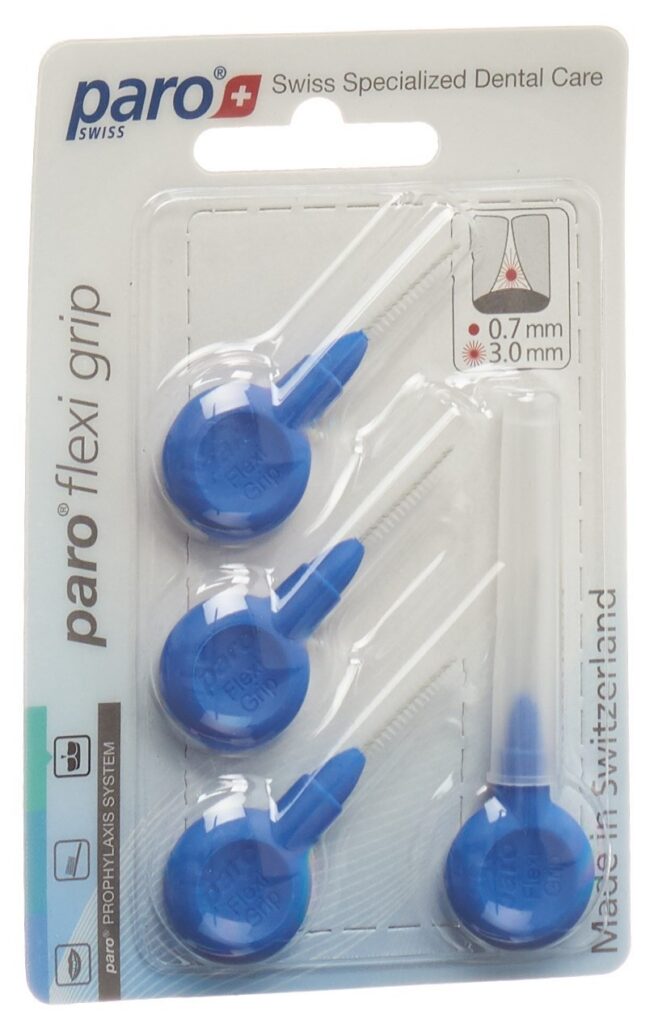PARO Flexi Grip 3mm x-fin bleu cylindrique 4 pce
