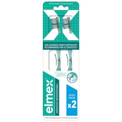 ELMEX SENSITIVE PROF brosse à dents duo 2 pce