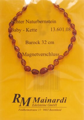 MAINARDI ambre natur 32cm baroque fermeture aimant
