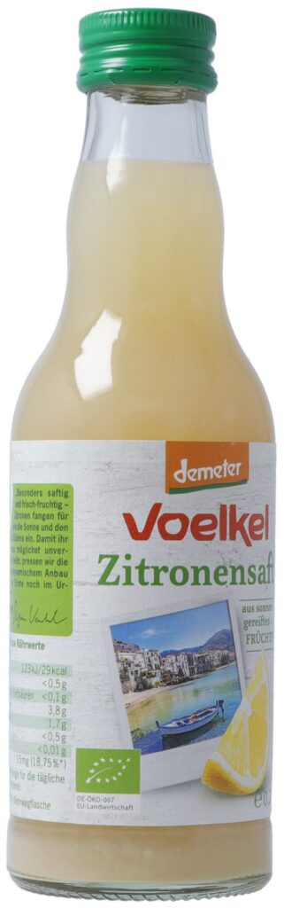 VOELKEL jus citron demeter fl verre 200 ml