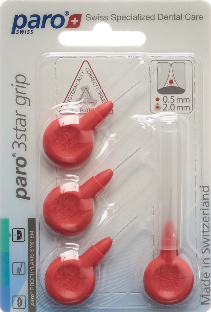 PARO 3star-grip 2mm xxx-fin rouge cylin 4 pce