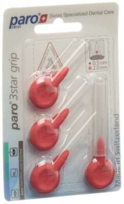 PARO 3star-grip 2mm xxx-fin rouge cylin 4 pce