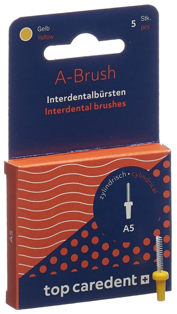 TOP CAREDENT A5 IDBH-GE brosse interd jaune 5 pce