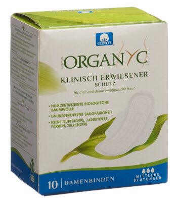 ORGANYC serviettes hygié ailettes mode flow 10 pce