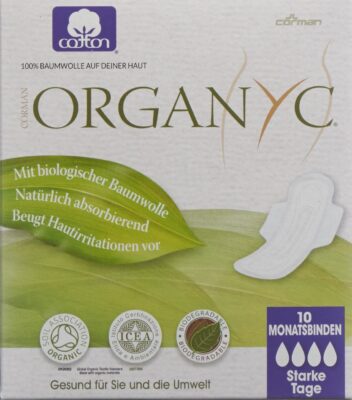 ORGANYC serviettes hygié ailettes high flow 10 pce