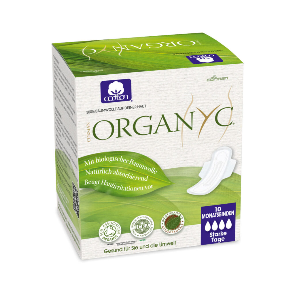 ORGANYC serviettes hygié ailettes high flow 10 pce