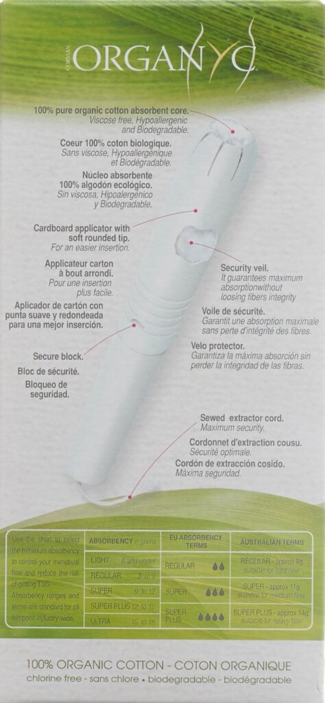 ORGANYC tampons regular av applicateur 16 pce
