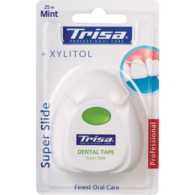 TRISA fil dentaire Super Slide 25m mint Xylitol