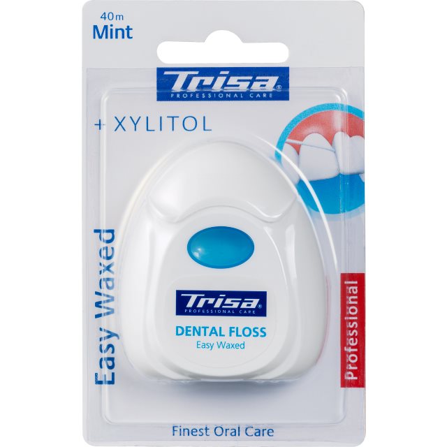 TRISA fil dentaire Easy Waxed 40m mint Xylitol
