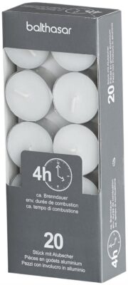 BALTHASAR bougie à chaffe-plat alu bla 4h 20 pce