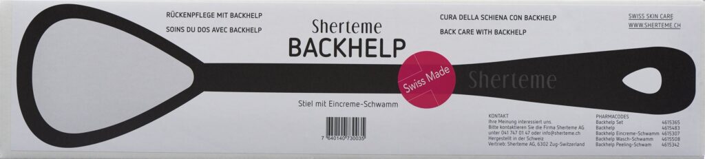 BACKHELP manche + éponge creme peeling laver